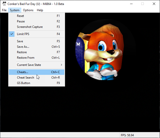 Cheat Menu