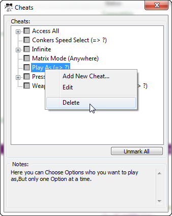 Delete Option Cheat 2