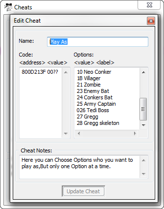 Edit Option Cheat 1