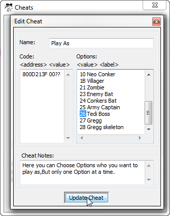 Edit Option Cheat 2