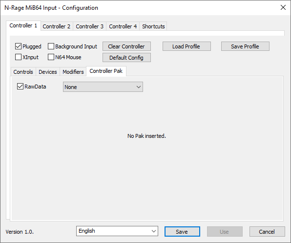 Controller Pak Tab
