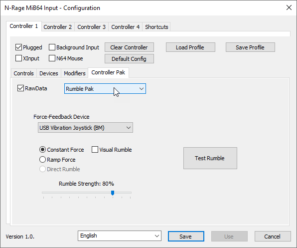 Controller Pak Tab
