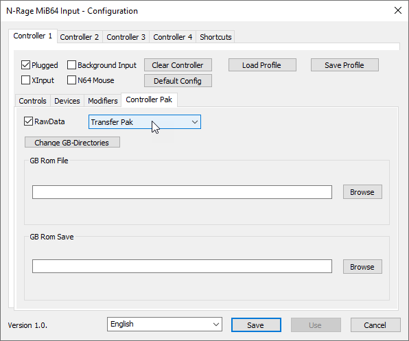 Controller Pak Tab